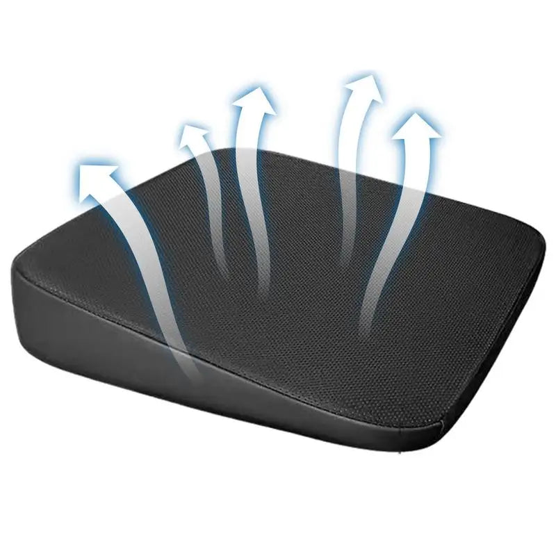 Wedge Car Seat Cushion – Sloped Booster Seat Pad with Non-Slip Base for Vehicle Seats - Delicate Leather  