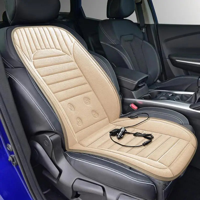 Car Seat Heater – 12V Heated Seat Cushion with 3 Heating Modes, Universal 105×50 cm Plush Seat Warmer for Car, Home & Office - Delicate Leather  