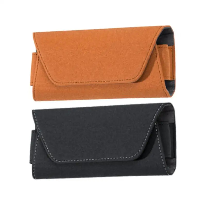 Car Sunglass Holder – Compact Leather Magnetic Glasses Clip, Visor Mount Protective Case for Sunglasses & Small Essentials - Delicate Leather  