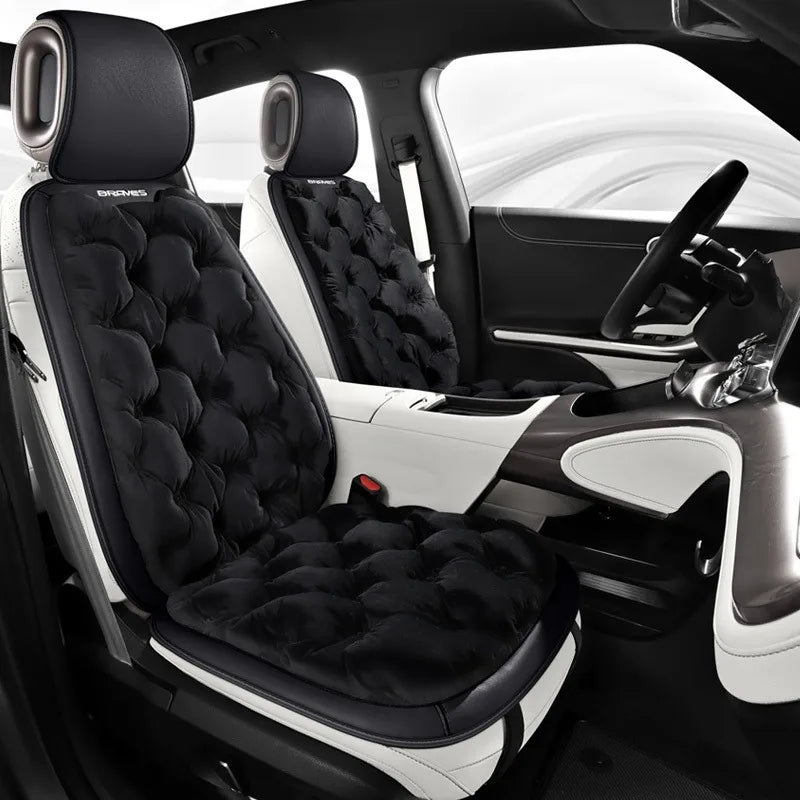 Premium Down Winter Car Seat Cushion – Thick Warm Padding, Universal Fit for Cars, SUVs, and Trucks - Delicate Leather  