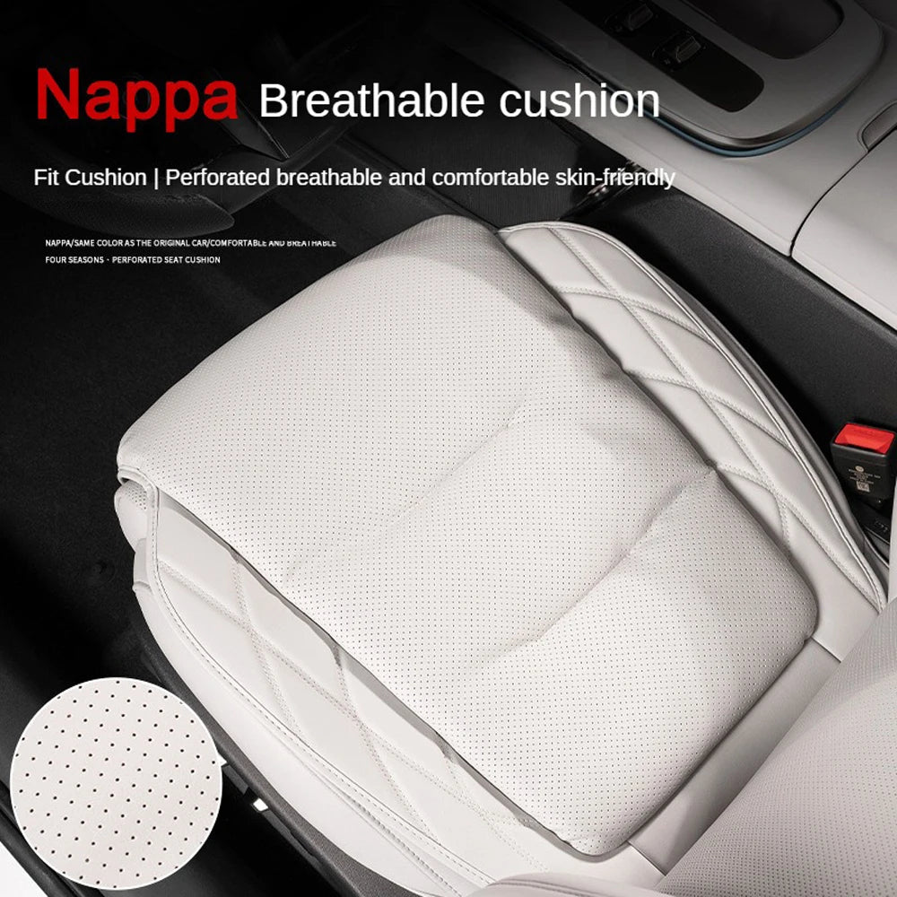 NAPPA Leather Car Seat Cushion Protective Auto Seat Cover Pad for Vehicles Universal Fit