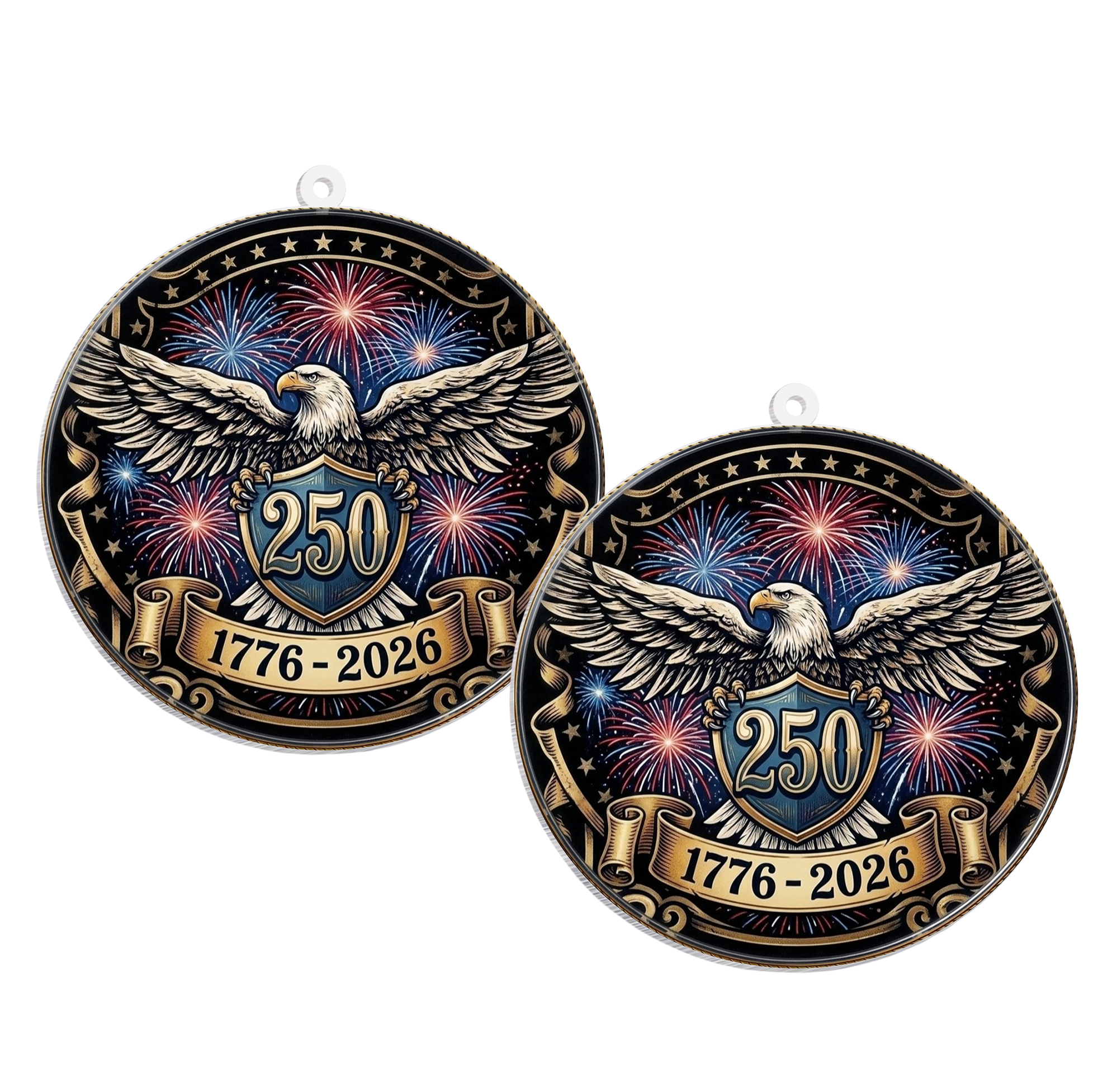 USA 250th Anniversary Rear View Mirror Accessory – Commemorative Hanging Ornament 06 - Delicate Leather  