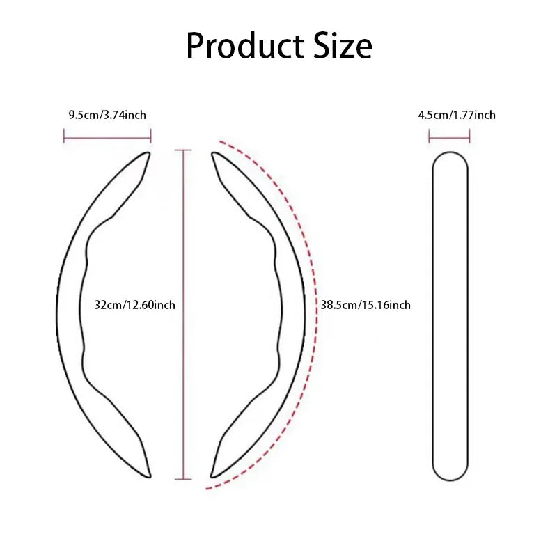 Peach Wood Grain Steering Wheel Cover – Ultra-Thin 38CM Non-Slip Segmented Grip - Delicate Leather