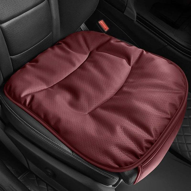 Premium Car Seat Cushion – Luxury PU Leather Perforated Design, Breathable Cloud-Soft Comfort, Easy-to-Install Universal Pad - Delicate Leather  