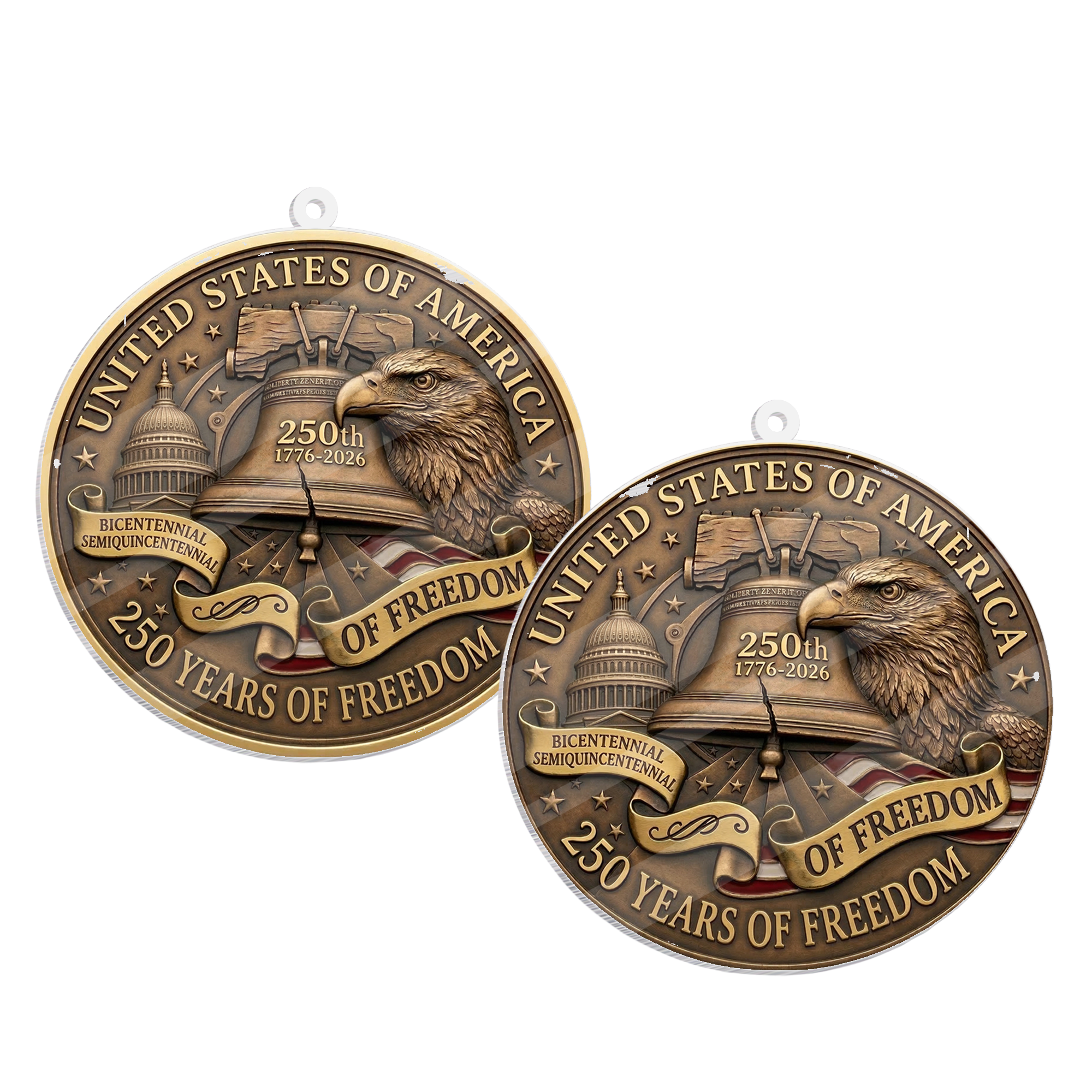 USA 250th Anniversary Rear View Mirror Accessory – Commemorative Hanging Ornament 10 - Delicate Leather  