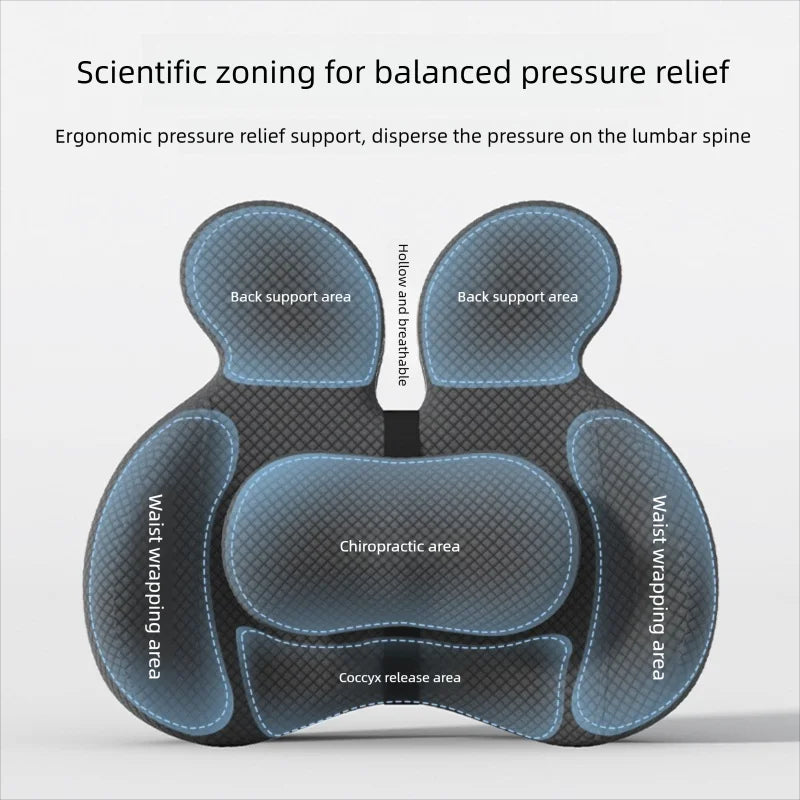 Office Chair Seat and Back Cushion – Memory Foam Sitting Cushion with Backrest Support, Universal Fit - Delicate Leather  