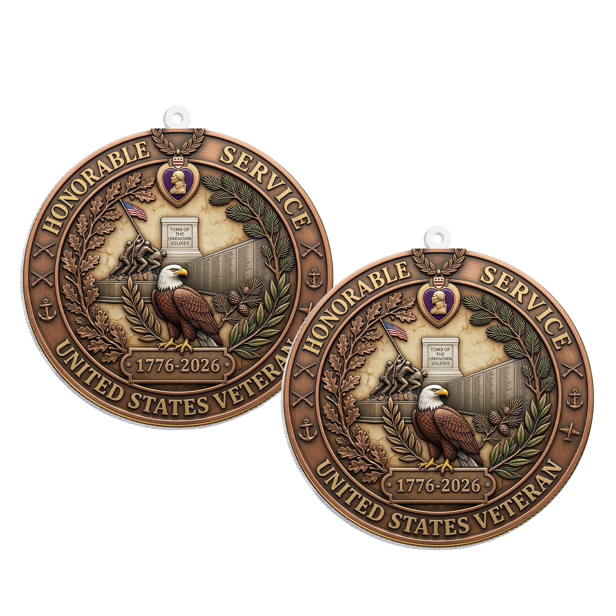 USA 250th Anniversary Rear View Mirror Accessory – Commemorative Hanging Ornament 03 - Delicate Leather  