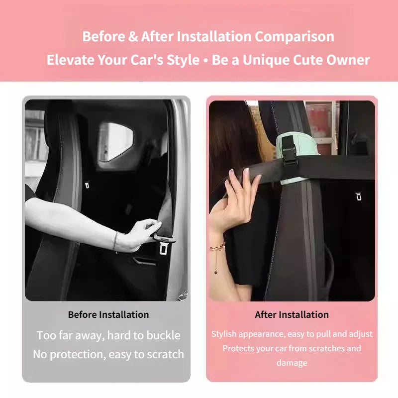 Car Seat Belt Fixer Extender – Universal Interior Seat Belt Adjustment Accessory - Delicate Leather  