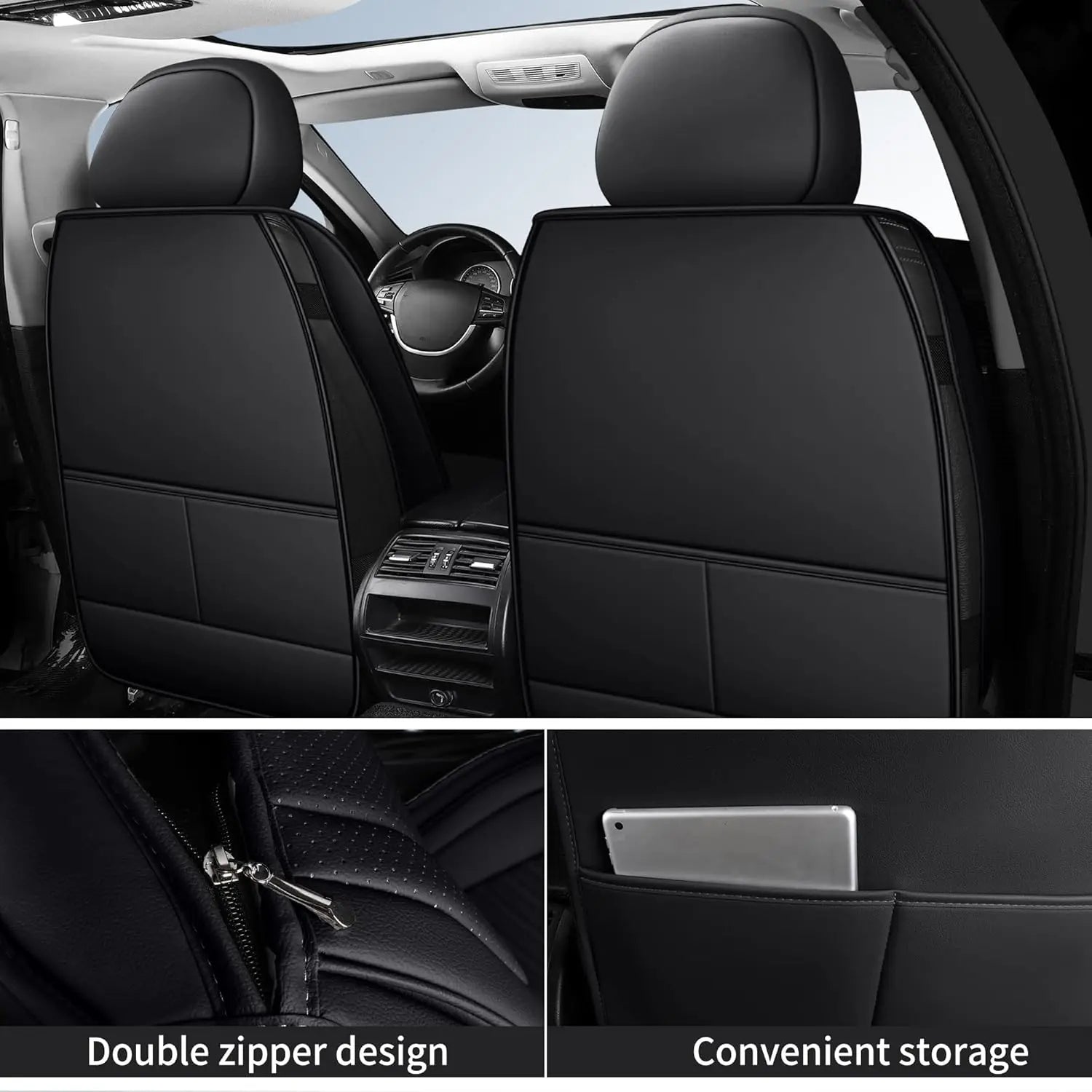 Universal Napa Leather Car Seat Covers – Waterproof, Breathable, Anti-Slip Protection for Cars, SUVs, Trucks, and Sedans 07