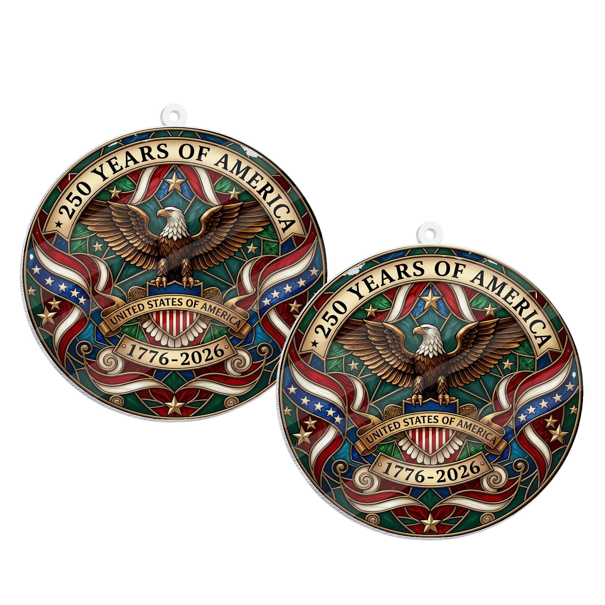 USA 250th Anniversary Rear View Mirror Accessory – Commemorative Hanging Ornament 07 - Delicate Leather  