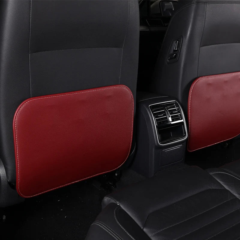 PU Leather Car Seat Anti-Kick Pad – Universal Waterproof, Scratch-Resistant & Dirt-Proof Back Seat Protector - Delicate Leather  