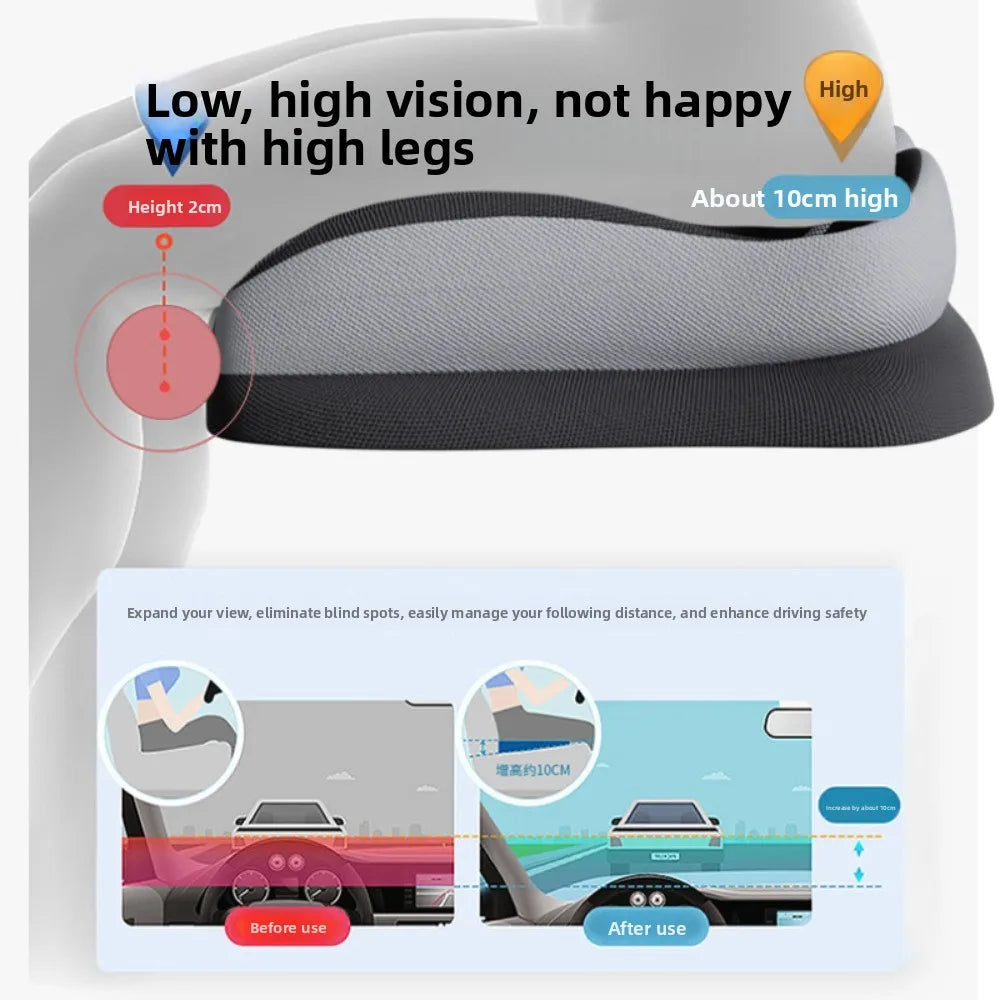 Memory Foam Car Seat Cushion – Breathable Universal Seat Pad for Car & Truck - Delicate Leather  