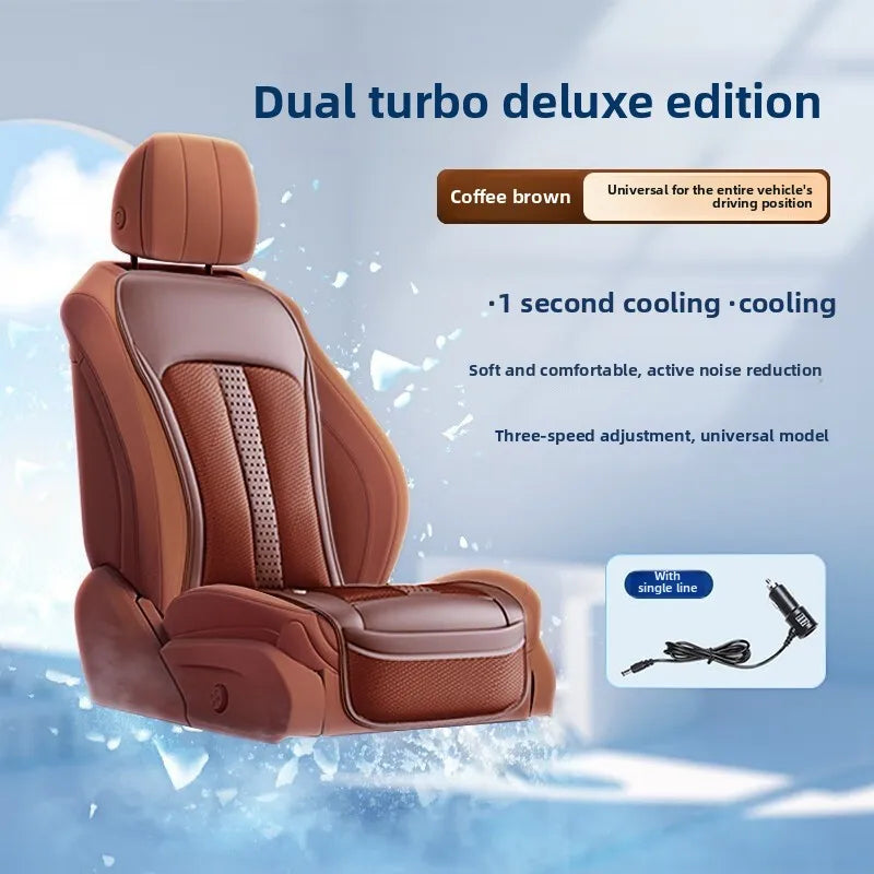 Universal Car Seat Ventilation Cover – Breathable Cooling Cushion for Summer Comfort - Delicate Leather  