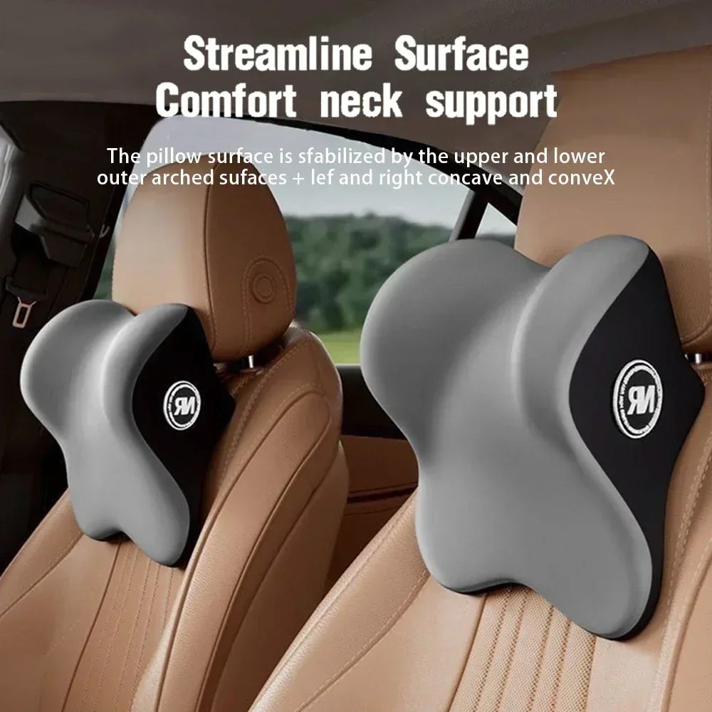 Memory Foam Car Lumbar Support Pillow – Removable Washable Backrest Cushion, Universal Fit - Delicate Leather  