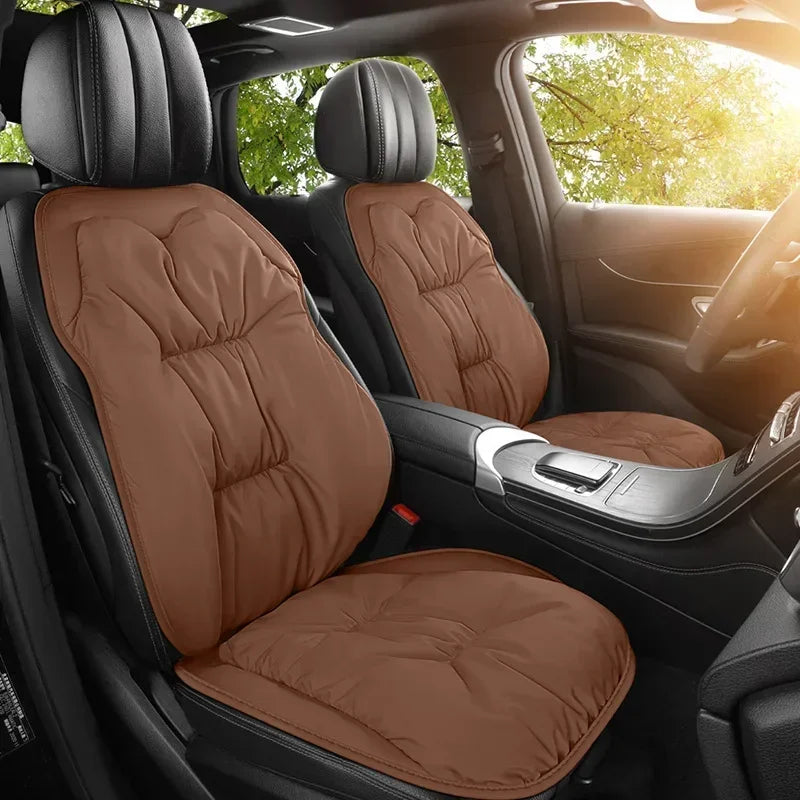 Universal Winter Down Car Seat Cover – Soft Breathable Warm Seat Cushion Protector for Cars and SUVs - Delicate Leather  
