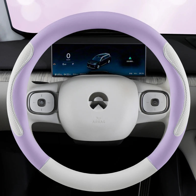 Universal 38cm Steering Wheel Cover – Anti-Slip Wear-Resistant All-Season Grip - Delicate Leather  