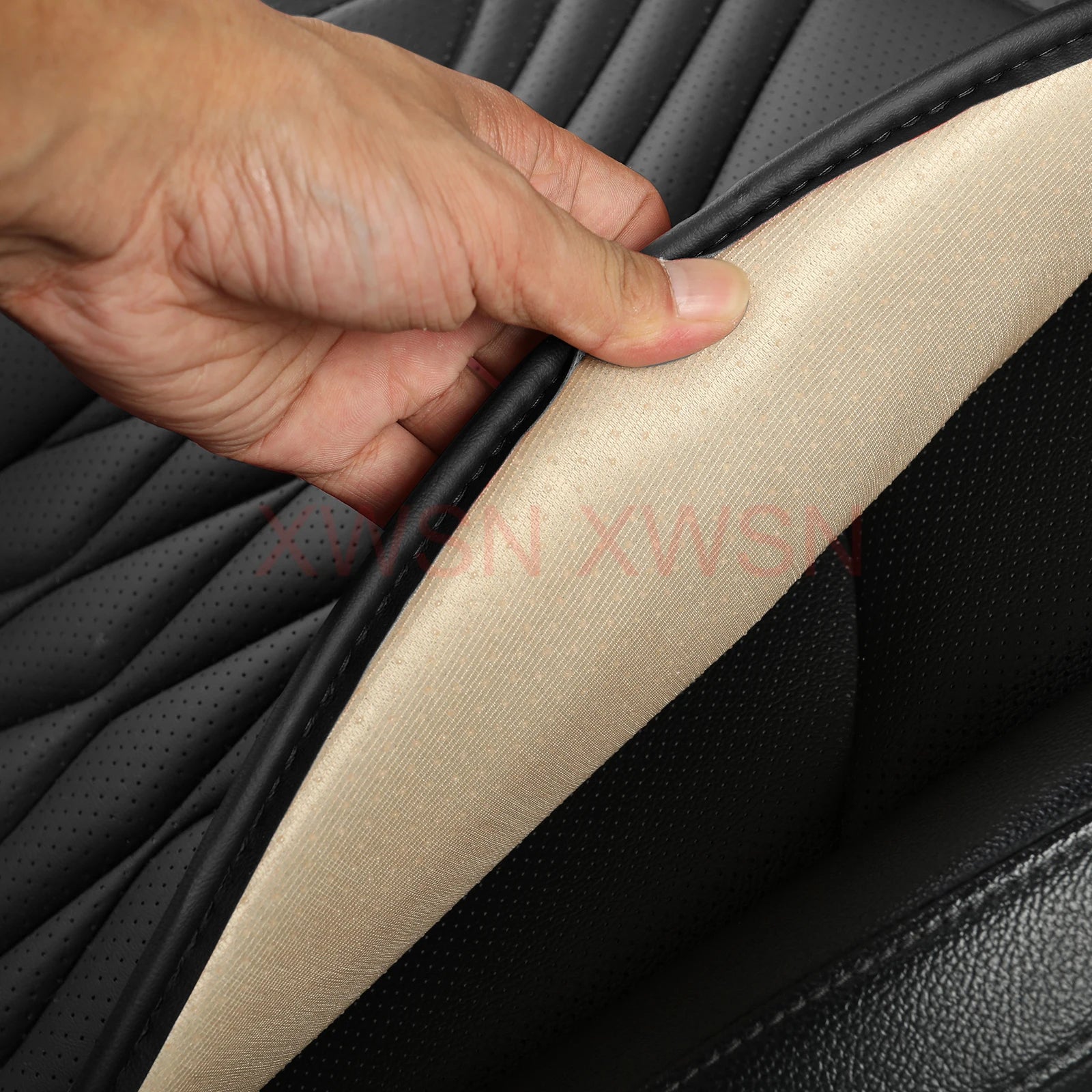 Universal PU Leather Car Seat Cover – Breathable, Durable Cushion Pad for Car Interiors, All-Season Protection - Delicate Leather  
