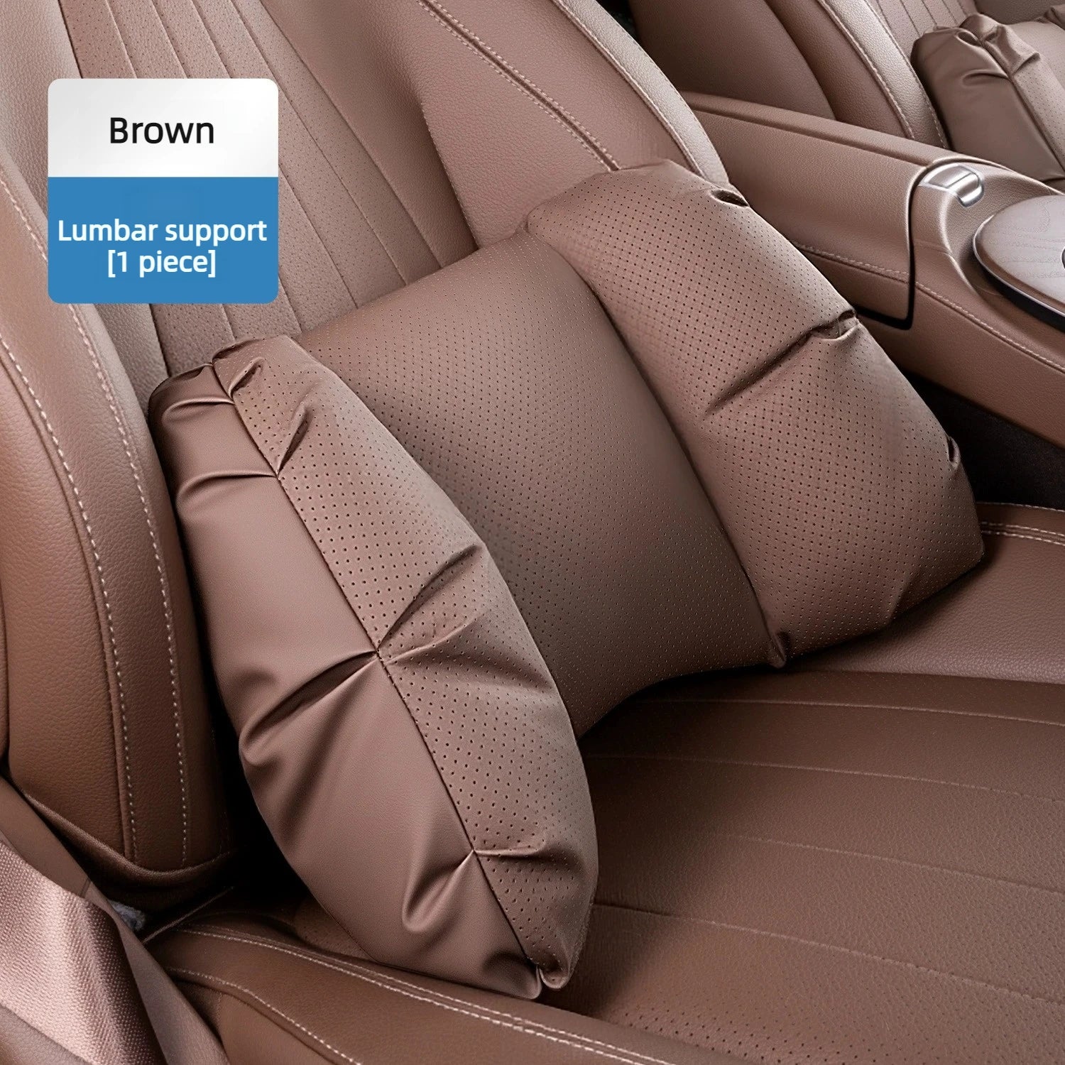 High Quality Universal Car Headrest Cushion Car Seat Neck Pillow Perforated Leather Breathable Lumbar Support Car Pillow - Delicate Leather  