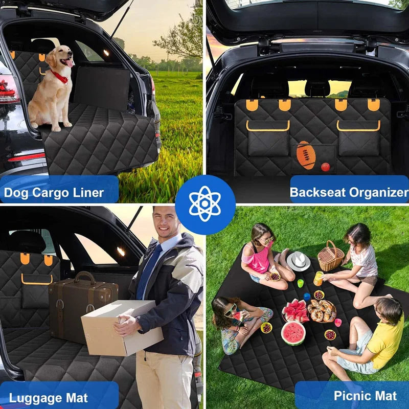 Waterproof Dog Car Seat Cover – Trunk Mat & Hammock for Small, Medium & Large Dogs - Delicate Leather  