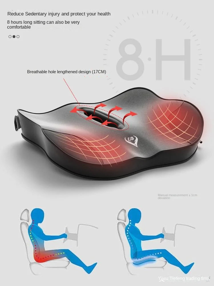 Memory Foam Seat Cushion – Thickened Ergonomic Support Pad for Driving & Sitting Comfort - Delicate Leather  