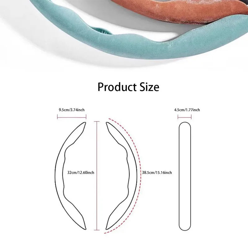 Car Steering Wheel Cover – Ice Silk Fabric Clip-On Grip, Ultra-Thin, All-Season, Non-Slip & Moisture-Absorbing - Delicate Leather  