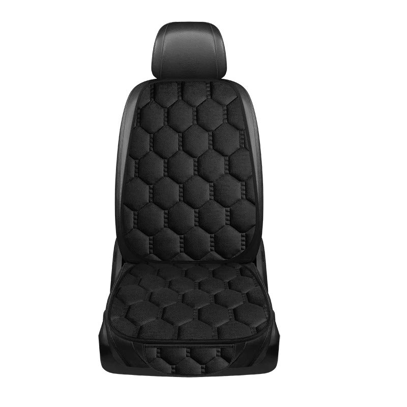 Winter Plush Car Seat Cushion – Thick Velvet Universal Seat Cover with Non-Slip Design - Delicate Leather