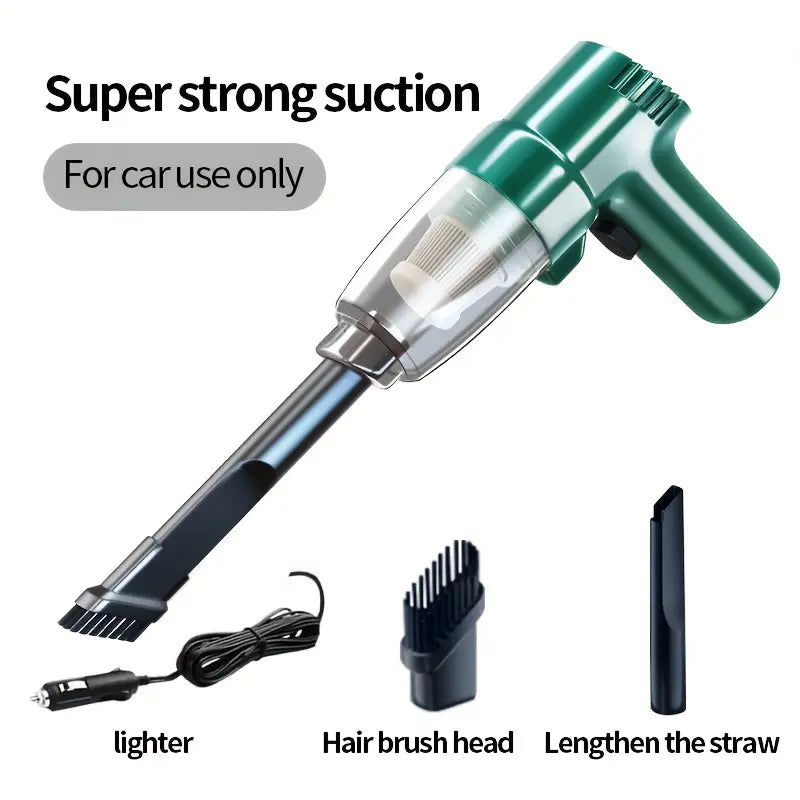 Mini Car Vacuum Cleaner – High-Power Suction, Wet & Dry Dual-Purpose, Portable Handheld Design for Small Sedans, Easy to Use and Store