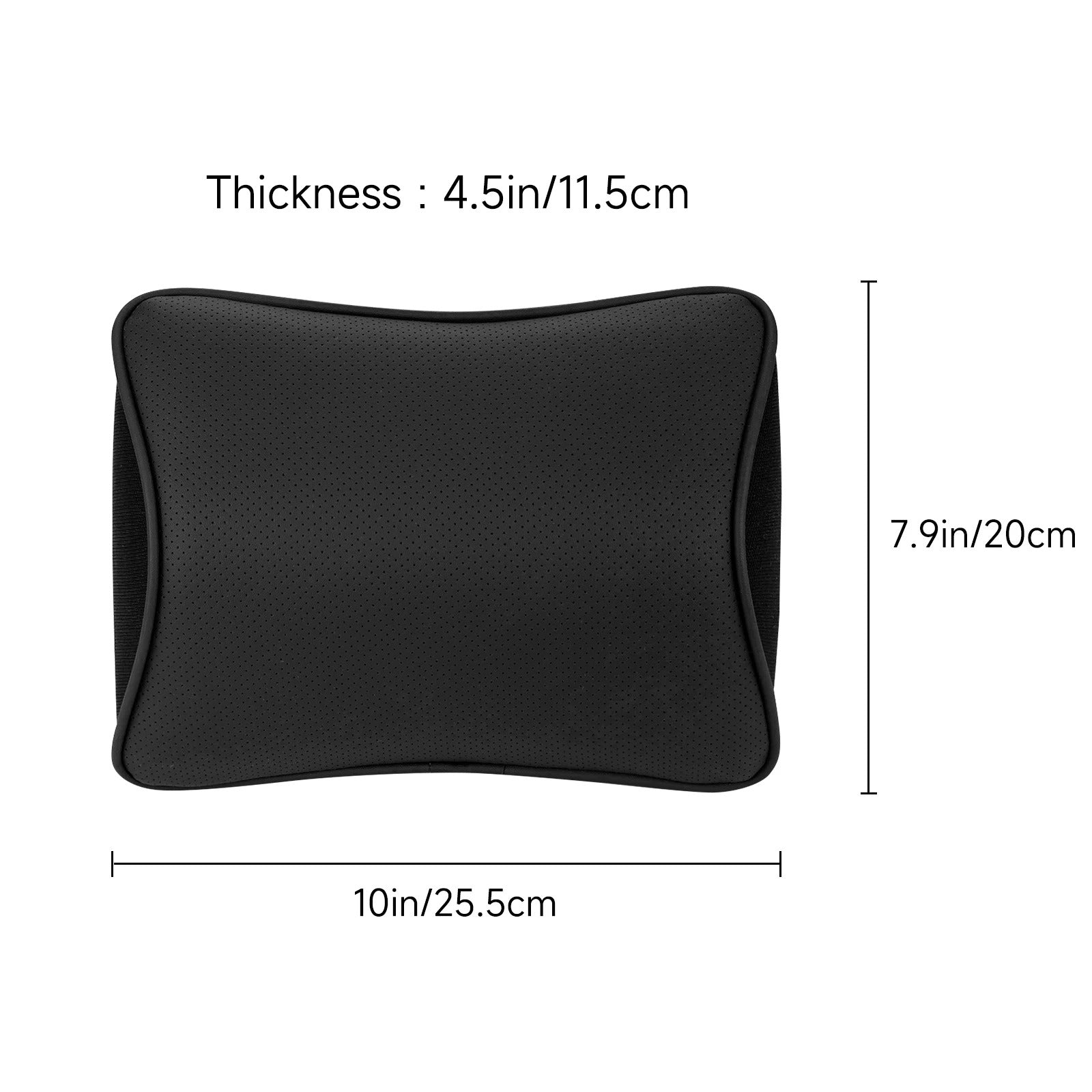 Memory Foam Car Neck Pillow – Adjustable Strap, Removable Cover, Universal Fit - Delicate Leather  