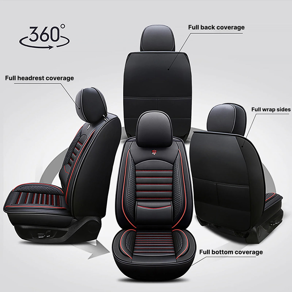 Universal PU Leather Car Seat Covers – Waterproof Breathable Front Seat Protectors - Delicate Leather