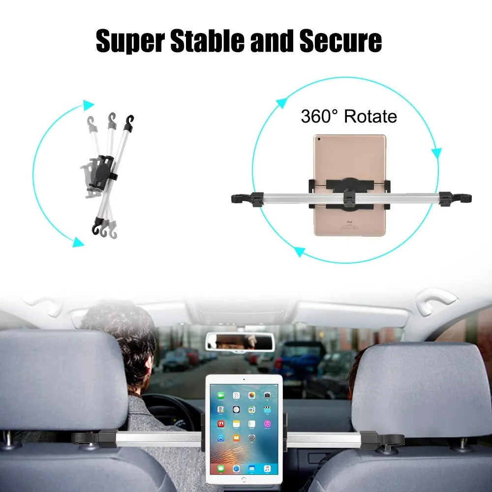 Tablet Car Stand Clamp - 13'' Car Rear Pillow Phone Holder for iPad Pro 12.9 - Seat Rear Headrest Mounting Bracket