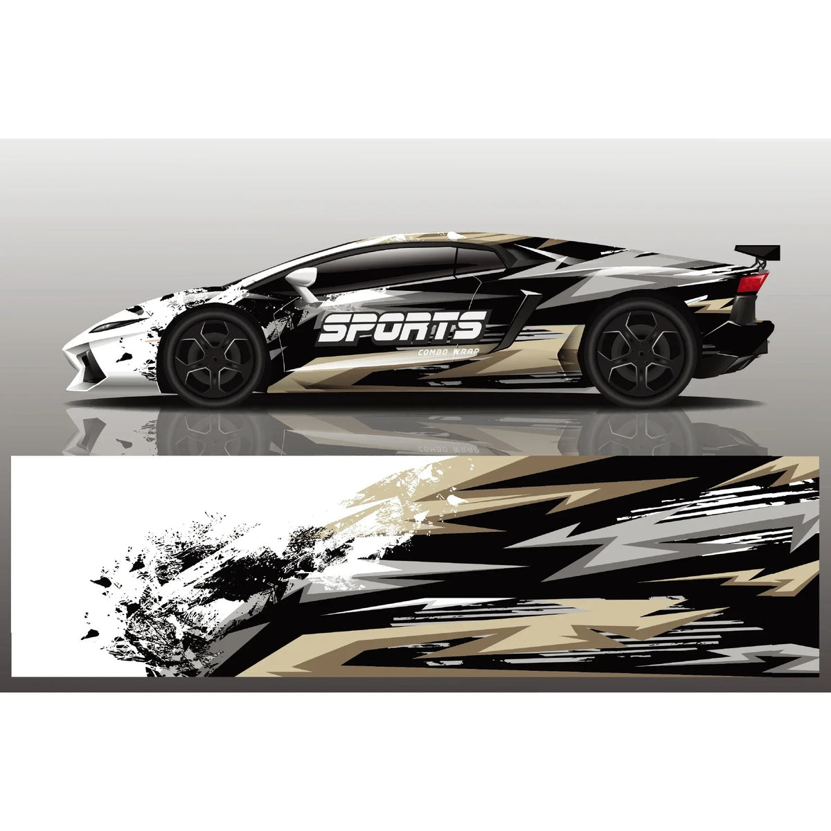 Striped Racing Car Vinyl Decal Wrap – Modern Exterior Graphic Stickers - Delicate Leather