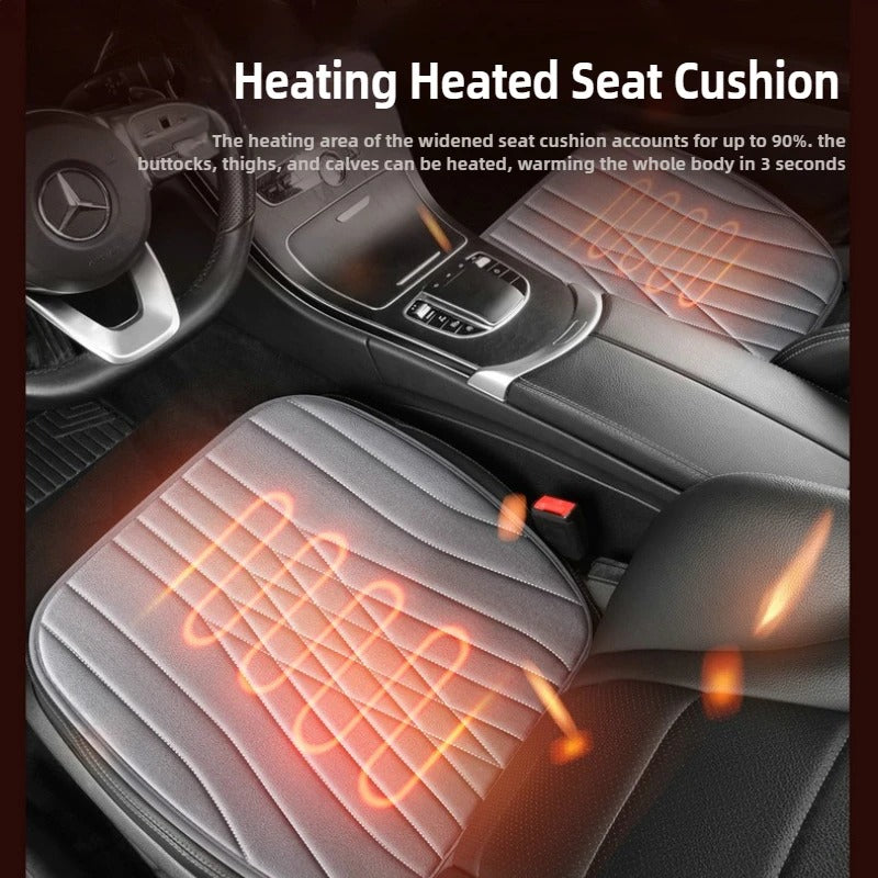 USB Heated Seat Cushion – Fast Heating Plush Chair Pad for Car, Office & Home - Delicate Leather  