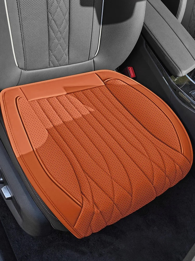 Universal Nappa Leather Front Car Seat Cushion – Breathable Wear-Resistant Seat Protector - Delicate Leather  