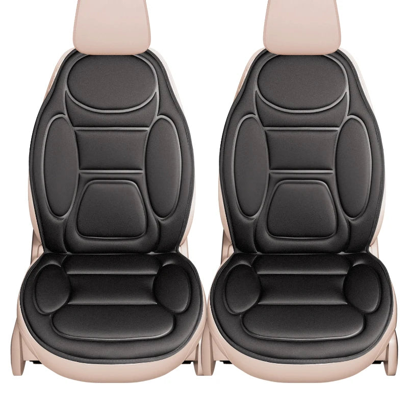 Winter Heated Car Seat Cover – 12V Fast-Heating Universal Seat Cushion, Warm Car Protector Cloak Pad Set (1/2pcs) - Delicate Leather  