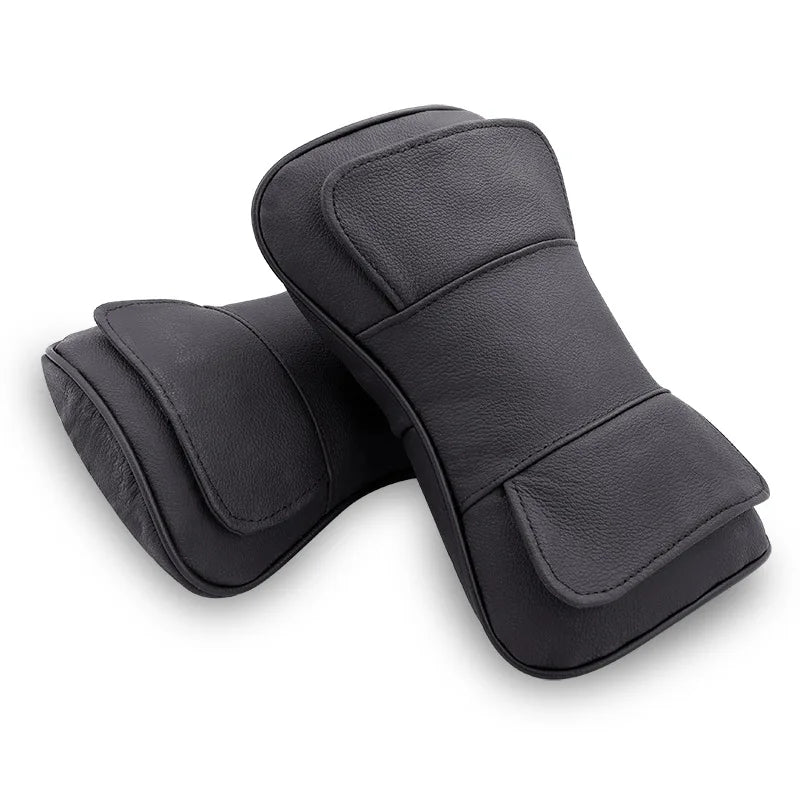 Genuine Leather Car Seat Headrest Pillow – Ergonomic Neck Support Cushion, Universal Auto Interior Accessory (2PCS)