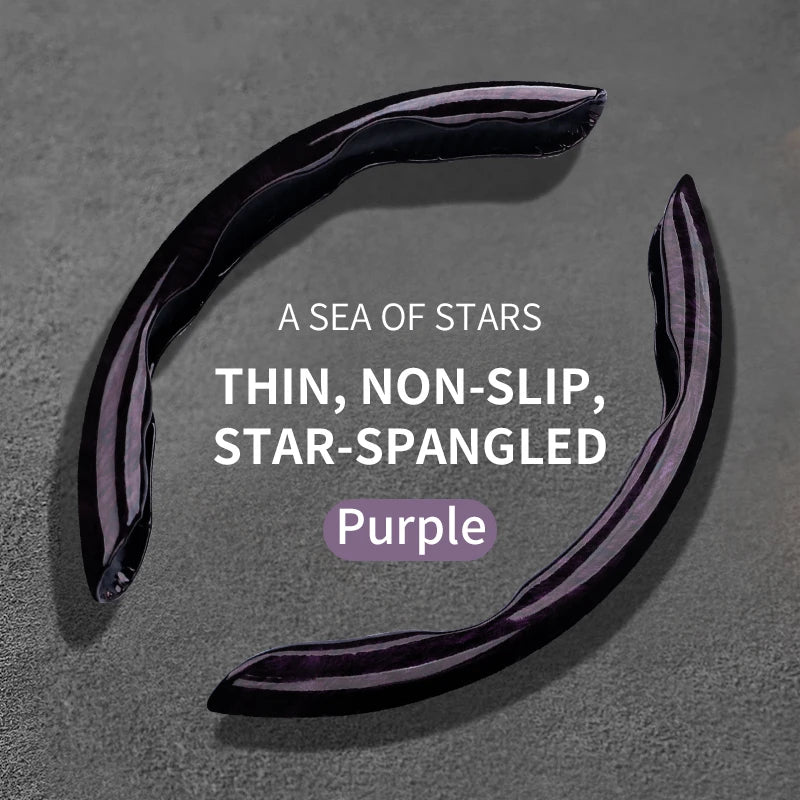 Starry Sky Steering Wheel Cover – Breathable Ultra-Thin Anti-Slip Grip - Delicate Leather  