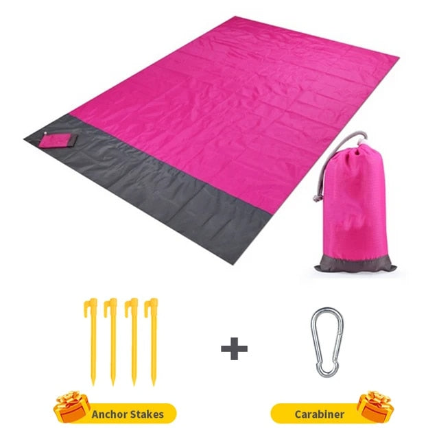 Waterproof Pocket Beach Blanket Folding Camping Mat Mattress Portable Lightweight Mat Outdoor Picnic Mat Sand Beach Mat