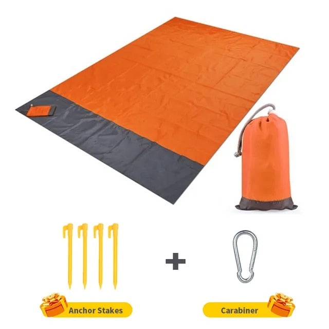 Waterproof Pocket Beach Blanket Folding Camping Mat Mattress Portable Lightweight Mat Outdoor Picnic Mat Sand Beach Mat - Delicate Leather