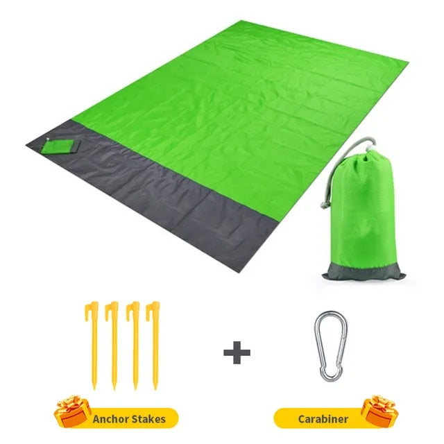 Waterproof Pocket Beach Blanket Folding Camping Mat Mattress Portable Lightweight Mat Outdoor Picnic Mat Sand Beach Mat