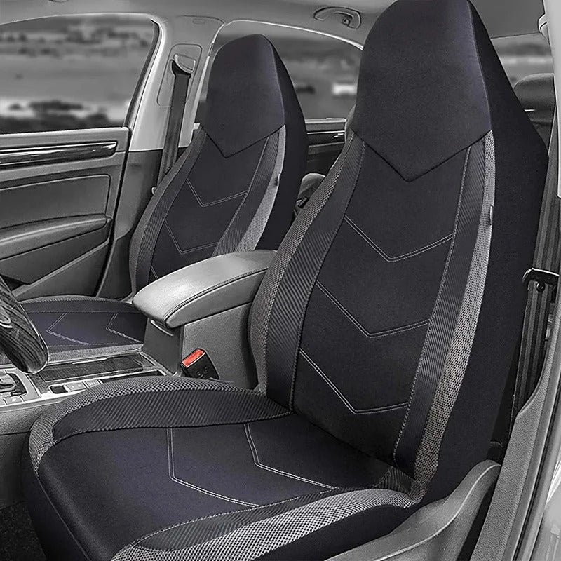 2-Piece Universal Front Car Seat Covers – Breathable Anti-Slip Seat Protectors - Delicate Leather  