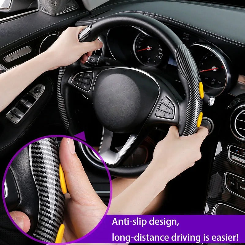 Water Transfer Printing Steering Wheel Cover 38cm – Ultra-Thin Breathable Non-Slip Car Steering Wheel Protector - Delicate Leather