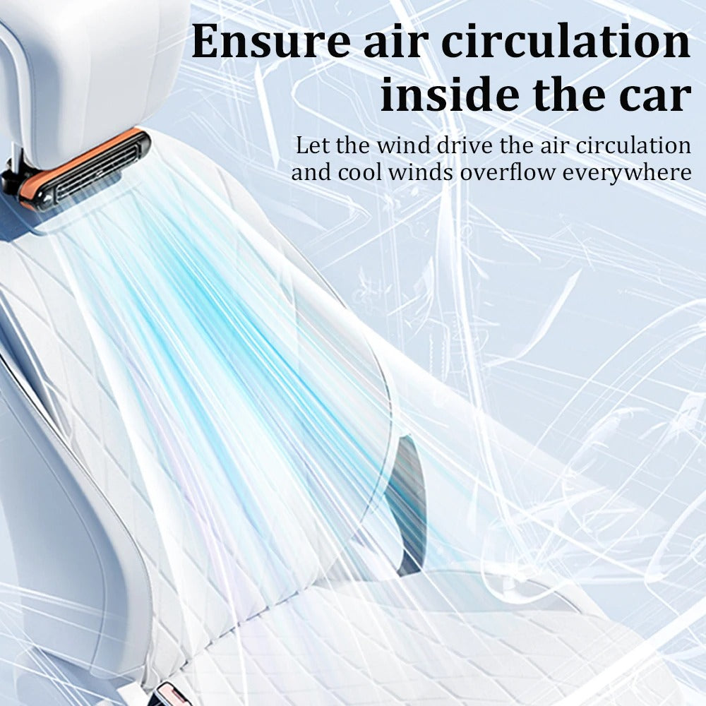 Dual Turbo Car Backseat Cooling Fan – 3-Speed Adjustable USB-Powered Air Circulation Fan for Sedans, SUVs, Vans, and RVs - Delicate Leather  