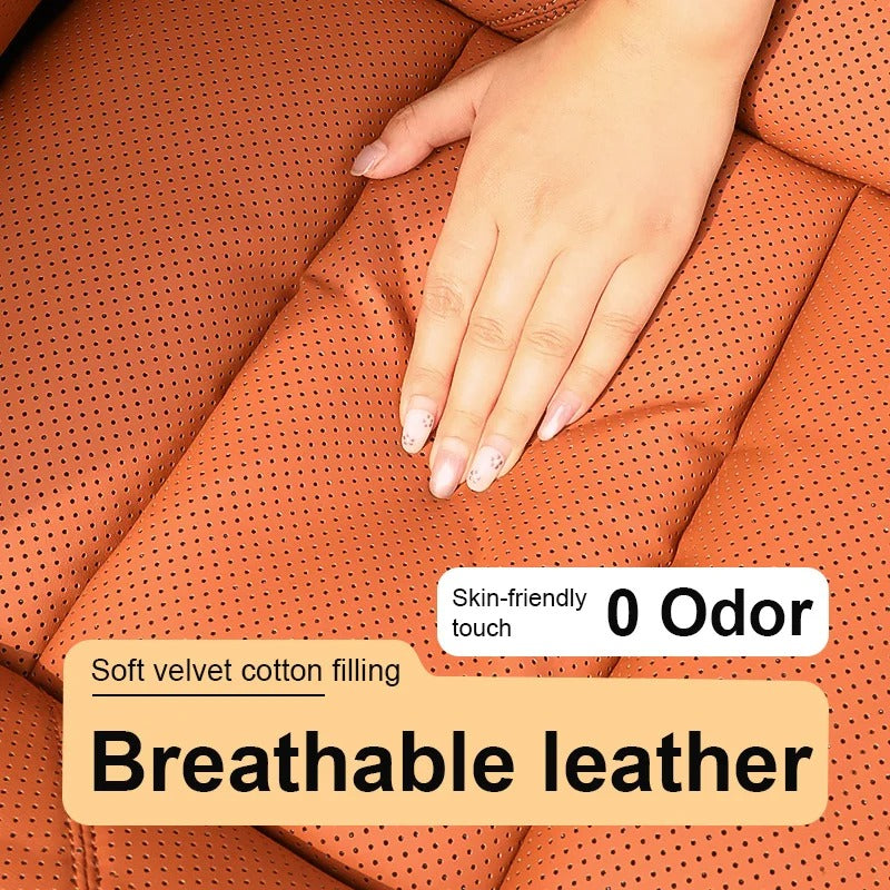 Universal Leather Car Seat Cushion – Breathable Anti-Slip All-Season Seat Protector - Delicate Leather  