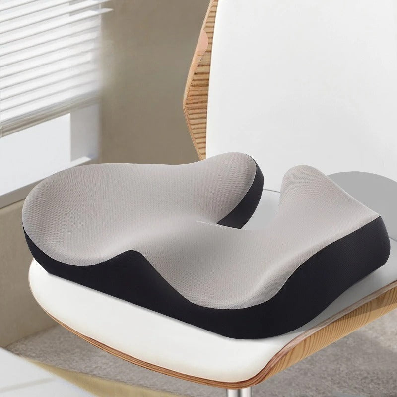 Memory Foam Wedge Seat Cushion – Contoured Chair Pad for Office, Home & Car - Delicate Leather