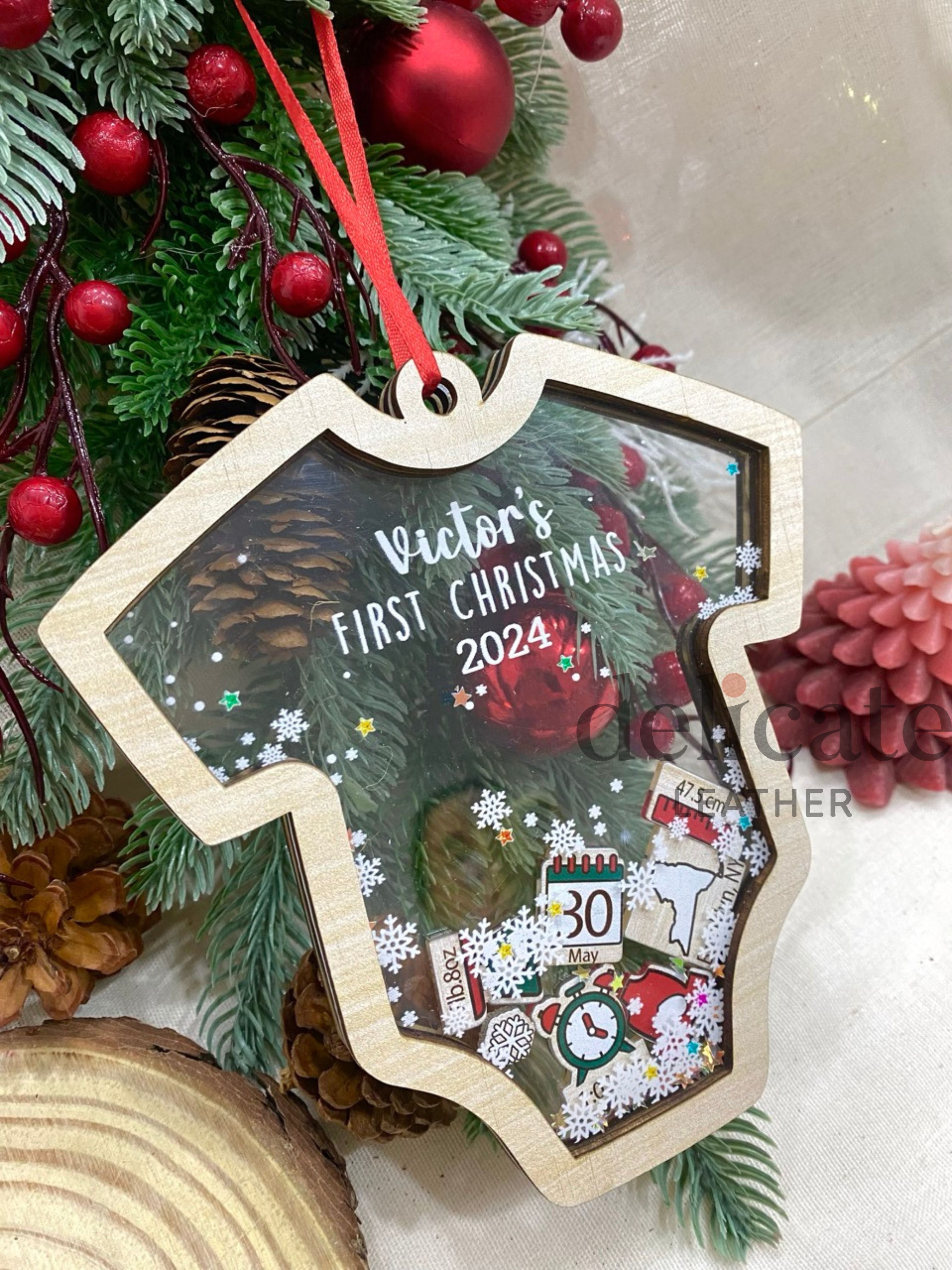 Baby's First Christmas Ornament for Grandchild or New Parents – Personalized Shaker Ornament