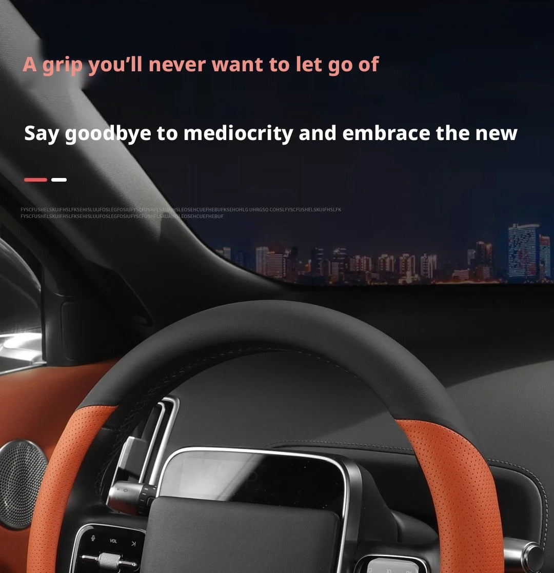 Minimalist Car Steering Wheel Cover – Universal Anti-Slip Comfortable Grip - Delicate Leather