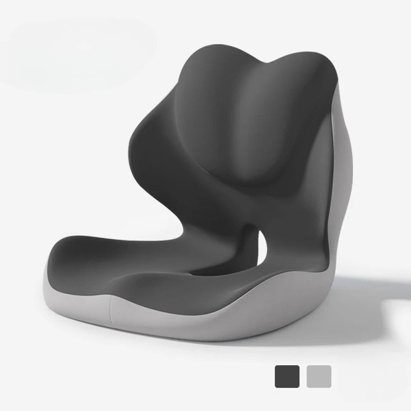 Memory Foam Seat Cushion with Integrated Backrest – Office Chair Support Cushion - Delicate Leather