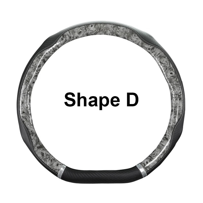 Universal 38CM Steering Wheel Cover – Anti-Slip PU Leather with Leopard Print Design - Delicate Leather  