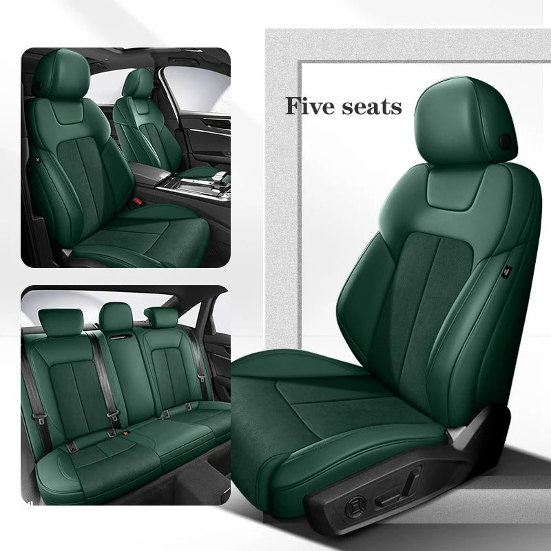 Custom Car Seat Cover Car Accessories Leather+Suede - Delicate Leather  
