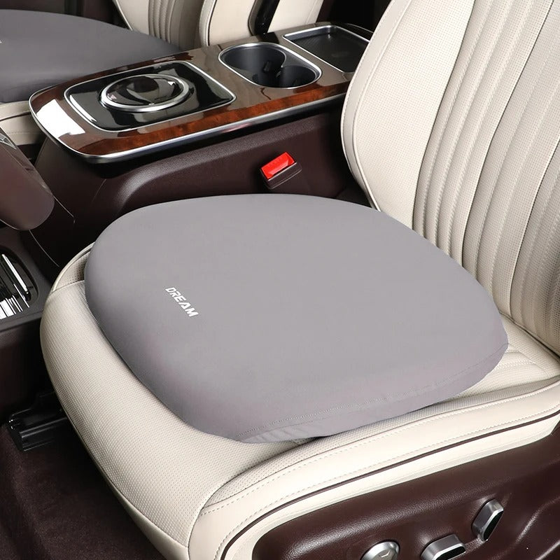 Car Memory Foam Headrest & Lumbar Support Pillow – Leather Finish - Delicate Leather  